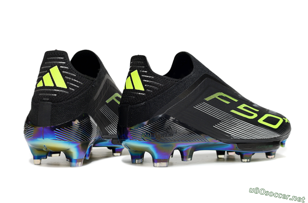 Men's Adidas F50+ Elite Lightstrike Pro Laceless FG Football Boots - Black/Yellow/Silver 6