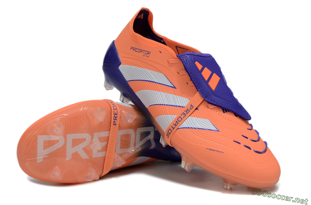 Unisex Adidas Predator Elite Foldover Tongue FG Football Boots - Orange/White/Blue 3