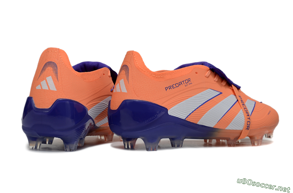 Unisex Adidas Predator Elite Foldover Tongue FG Football Boots - Orange/White/Blue 6