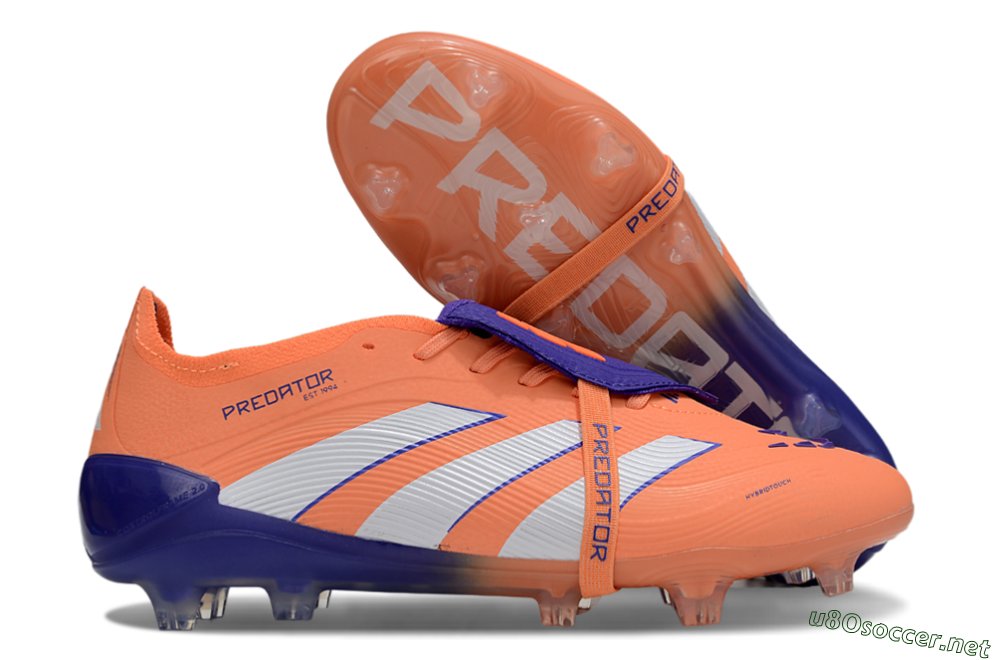 Unisex Adidas Predator Elite Foldover Tongue FG Football Boots - Orange/White/Blue 2