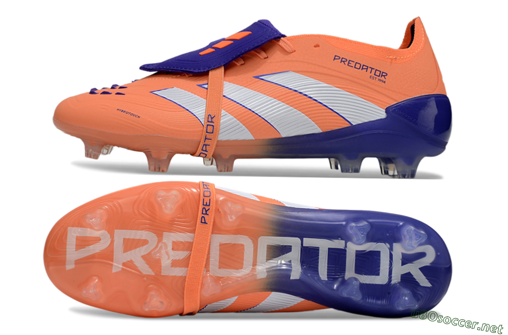 Unisex Adidas Predator Elite Foldover Tongue FG Football Boots - Orange/White/Blue 1