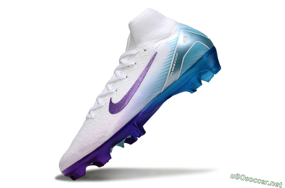 Unisex Nike Air Zoom Mercurial Superfly 10 Elite FG Football Boots - White/Purple/Jade 5