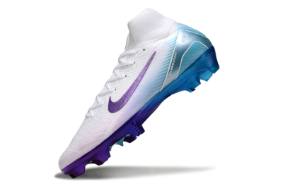 Unisex Nike Air Zoom Mercurial Superfly 10 Elite FG Football Boots - White/Purple/Jade