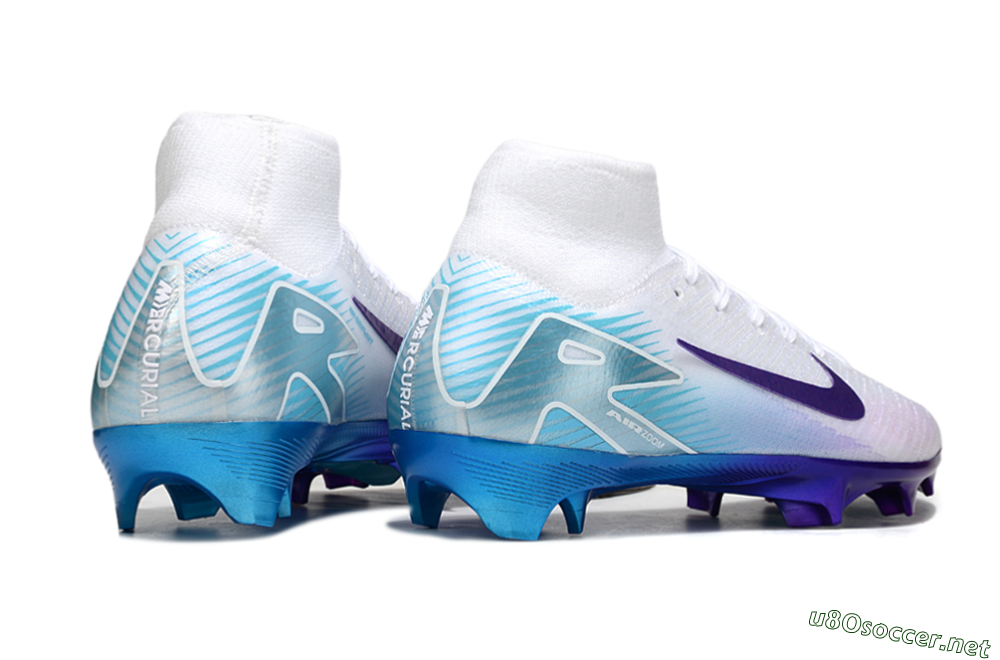 Unisex Nike Air Zoom Mercurial Superfly 10 Elite FG Football Boots - White/Purple/Jade 6