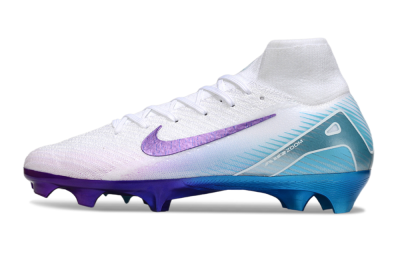 Unisex Nike Air Zoom Mercurial Superfly 10 Elite FG Football Boots - White/Purple/Jade