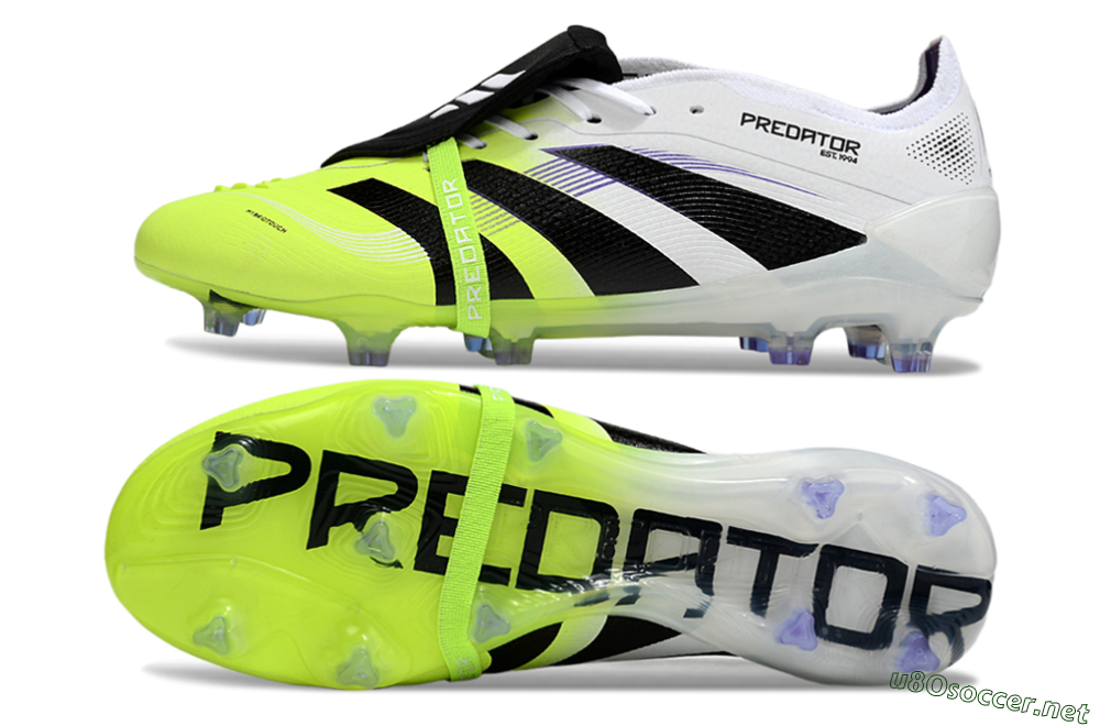 Men's Adidas Predator 25 Elite Foldover Tongue FG Football Boots - White/Yellow/Black 1