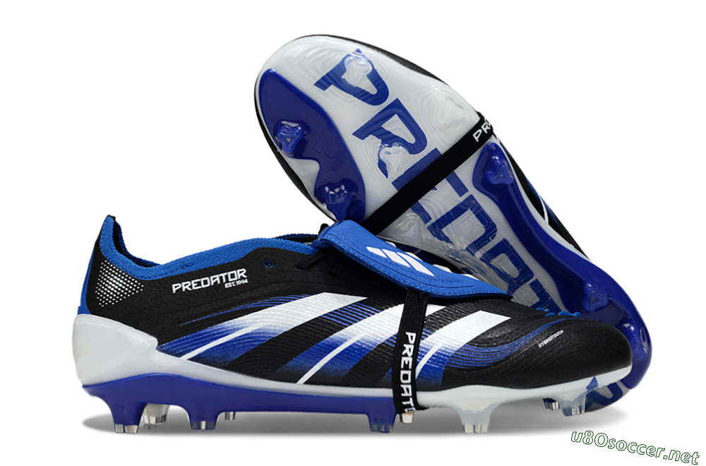 Men's Adidas Predator 25 Elite Foldover Tongue FG Football Boots - Black/White/Blue 2