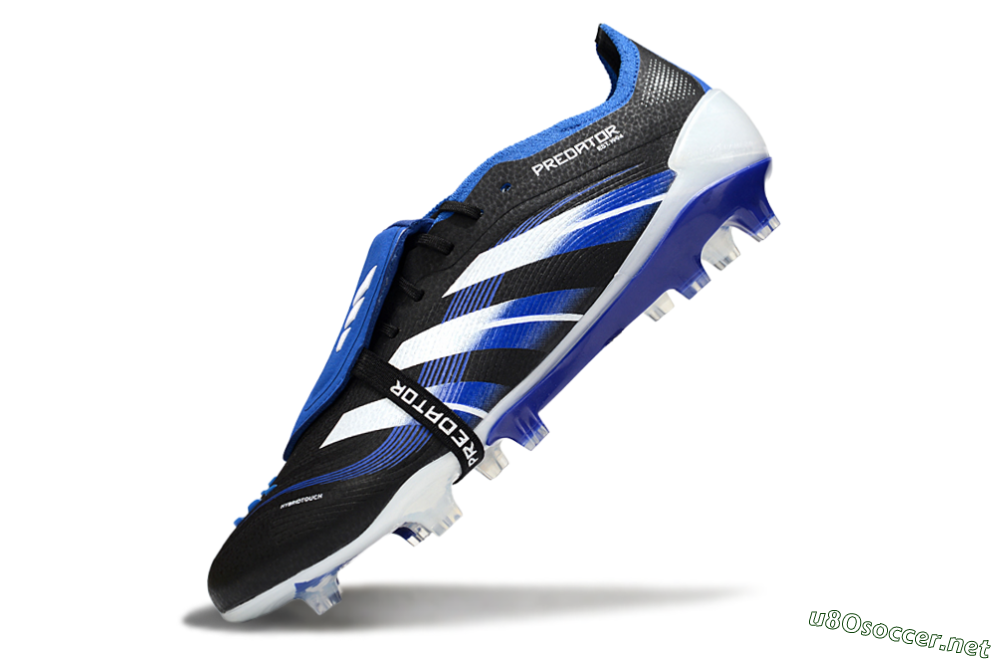 Men's Adidas Predator 25 Elite Foldover Tongue FG Football Boots - Black/White/Blue 5