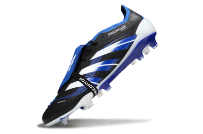 Men's Adidas Predator 25 Elite Foldover Tongue FG Football Boots - Black/White/Blue