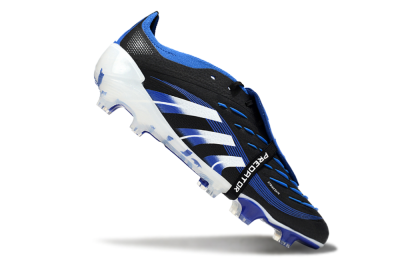 Men's Adidas Predator 25 Elite Foldover Tongue FG Football Boots - Black/White/Blue