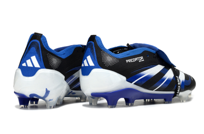 Men's Adidas Predator 25 Elite Foldover Tongue FG Football Boots - Black/White/Blue