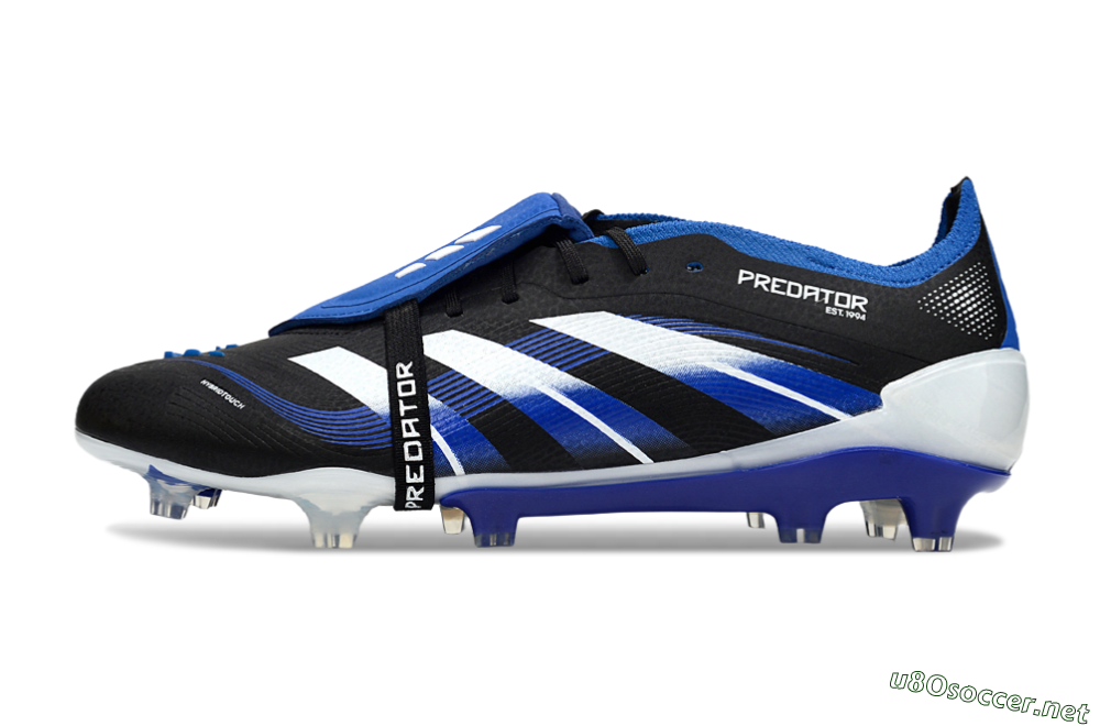 Men's Adidas Predator 25 Elite Foldover Tongue FG Football Boots - Black/White/Blue 0