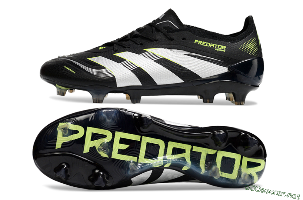 Men's Adidas Predator 25 Elite FG Football Boots - Black/White/Yellow 1