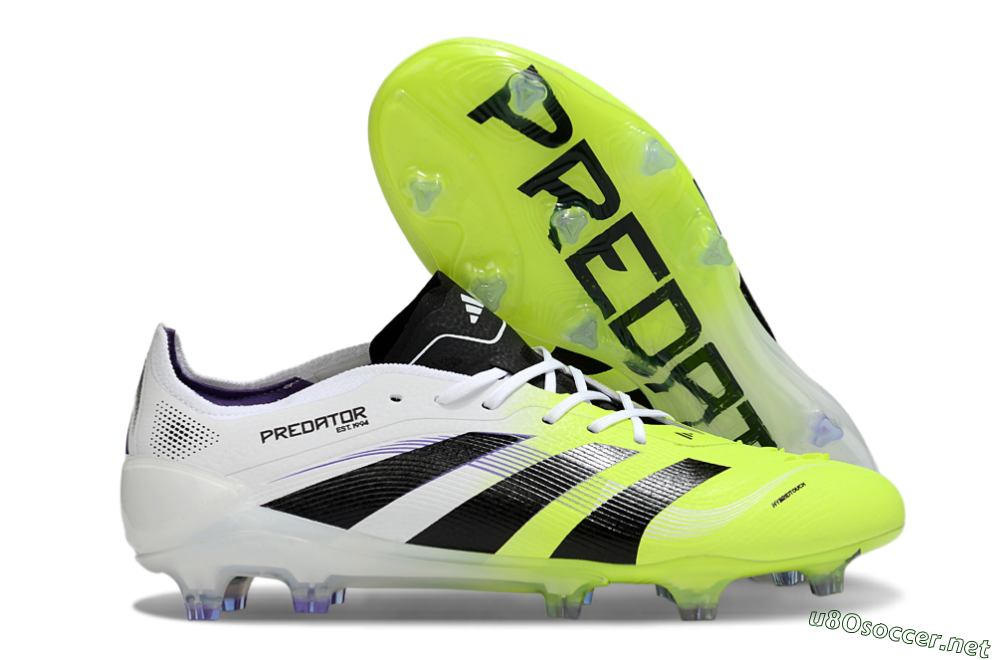 Men's Adidas Predator 25 Elite FG Football Boots - White/Yellow/Black 2