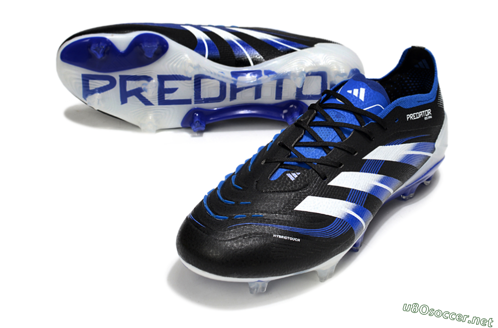 Men's Adidas Predator 25 Elite FG Football Boots - Black/White/Blue 3
