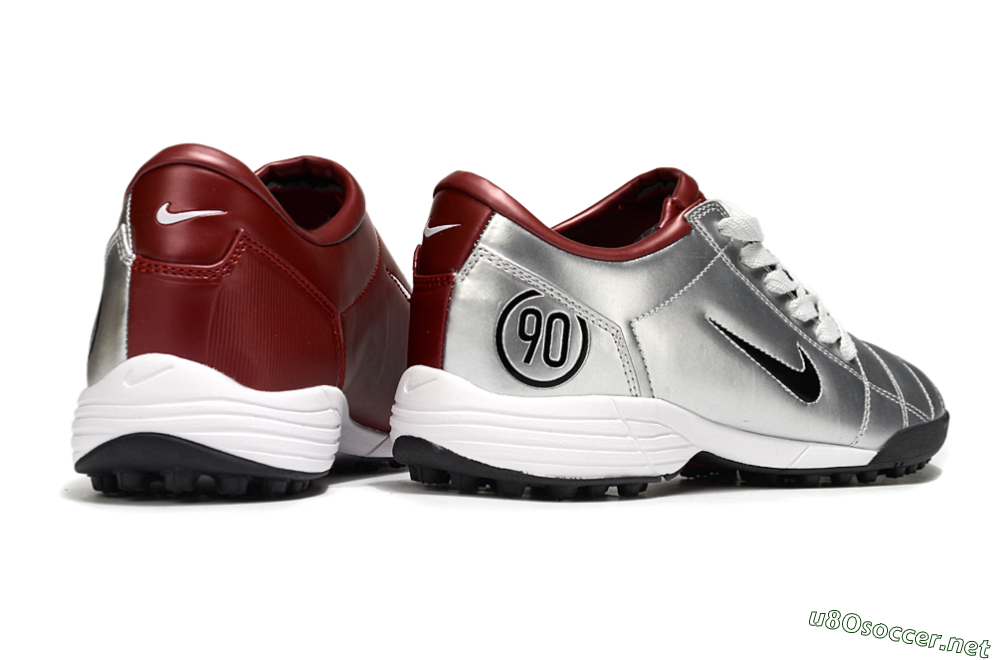 Unisex Nike Total 90 II TF Football Shoes - Silver/Black/Red 6