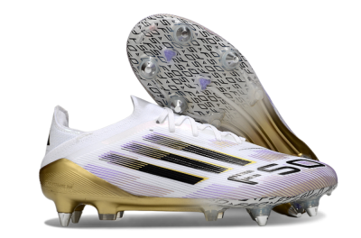 Men's Adidas F50 Elite SG Football Boots - White/Purple/Gold