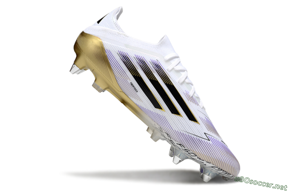 Men's Adidas F50 Elite SG Football Boots - White/Purple/Gold 4