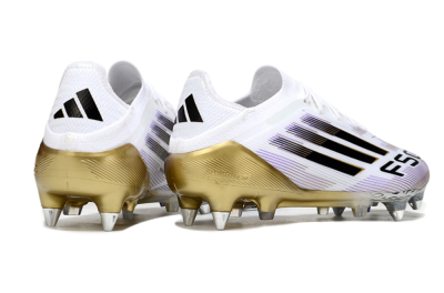 Men's Adidas F50 Elite SG Football Boots - White/Purple/Gold