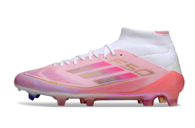 Men's Adidas F50 Elite Mid FG Football Boots - Pink/Gold/White