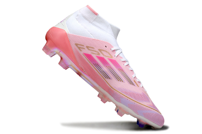 Men's Adidas F50 Elite Mid FG Football Boots - Pink/Gold/White
