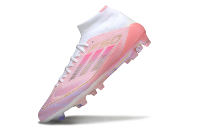 Men's Adidas F50 Elite Mid FG Football Boots - Pink/Gold/White