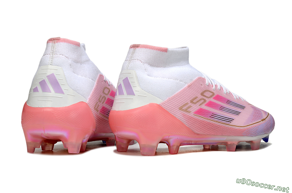 Men's Adidas F50 Elite Mid FG Football Boots - Pink/Gold/White 6