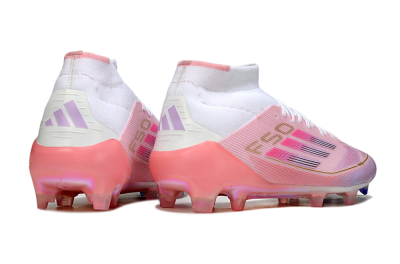 Men's Adidas F50 Elite Mid FG Football Boots - Pink/Gold/White