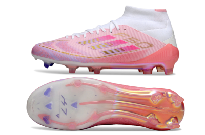 Men's Adidas F50 Elite Mid FG Football Boots - Pink/Gold/White