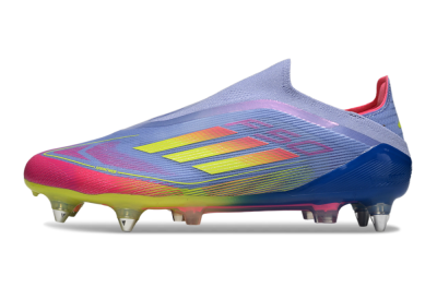 Men's Adidas F50 Elite Laceless SG Football Boots - Blue/Yellow/Pink