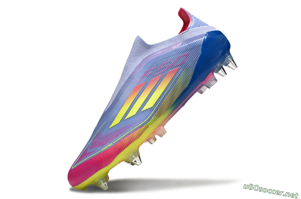 Men's Adidas F50 Elite Laceless SG Football Boots - Blue/Yellow/Pink 5