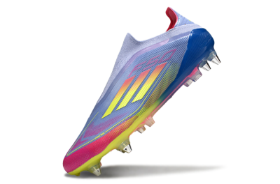 Men's Adidas F50 Elite Laceless SG Football Boots - Blue/Yellow/Pink
