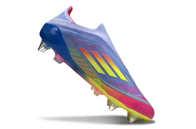Men's Adidas F50 Elite Laceless SG Football Boots - Blue/Yellow/Pink