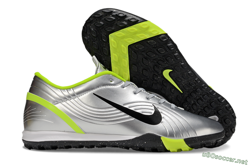 Unisex Nike Air Zoom Mercurial Vapor 16 Academy TF Football Shoes - Silver/Black/Yellow 2