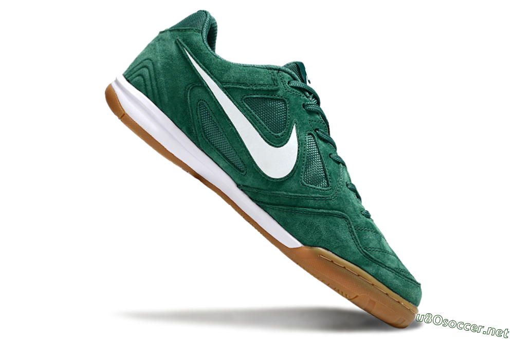 Men's Nike Lunar Gato 2 IC Football Shoes - Green/White/Brown 4