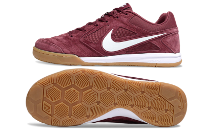 Men's Nike Lunar Gato 2 IC Football Shoes - Red/White/Brown