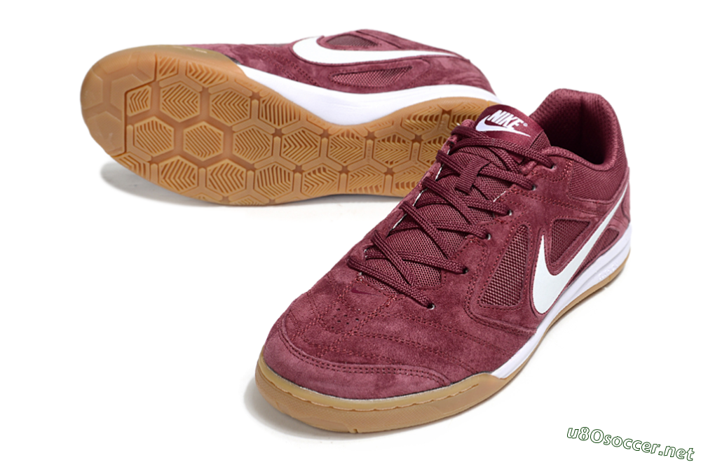 Men's Nike Lunar Gato 2 IC Football Shoes - Red/White/Brown 3