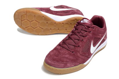 Men's Nike Lunar Gato 2 IC Football Shoes - Red/White/Brown