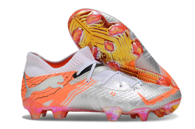 Men's Puma Future 7 Ultimate FG Football Boots - Silver/Orange/Pink