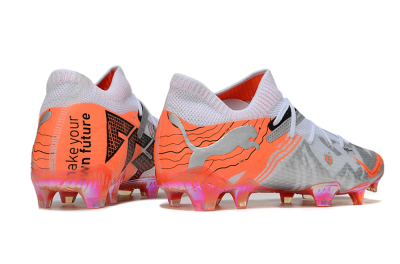 Men's Puma Future 7 Ultimate FG Football Boots - Silver/Orange/Pink