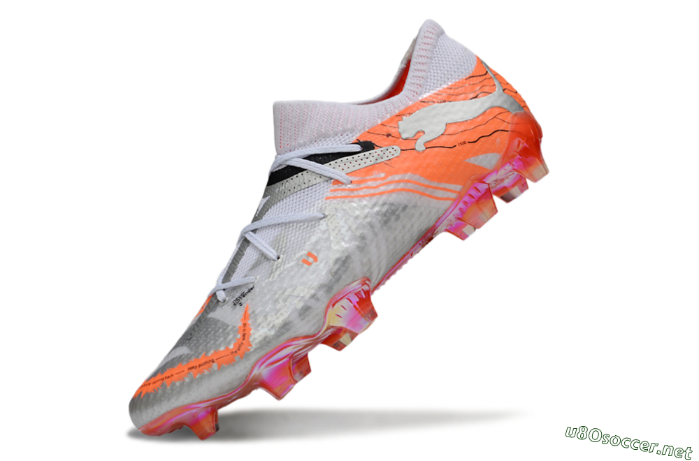 Men's Puma Future 7 Ultimate FG Football Boots - Silver/Orange/Pink 5