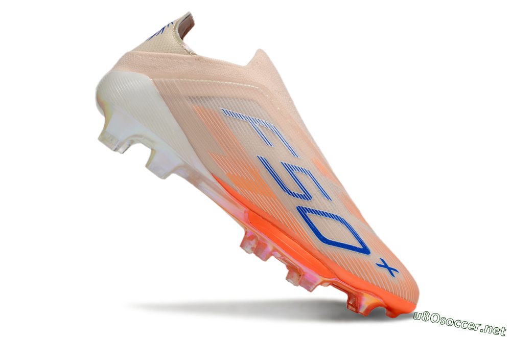 Men's Adidas F50+ Elite Laceless FG Football Boots - Pink/Orange/Blue 4