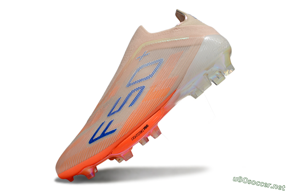 Men's Adidas F50+ Elite Laceless FG Football Boots - Pink/Orange/Blue 5