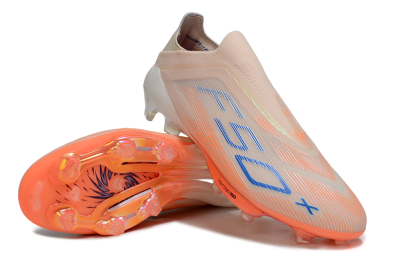 Men's Adidas F50+ Elite Laceless FG Football Boots - Pink/Orange/Blue