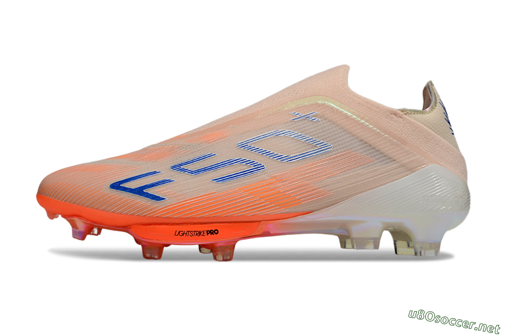 Men's Adidas F50+ Elite Laceless FG Football Boots - Pink/Orange/Blue 0