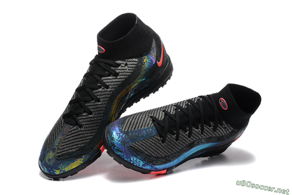 Men's Nike Air Zoom Mercurial Superfly 10 Elite TF Football Shoes - Black/Grey/Pink 6