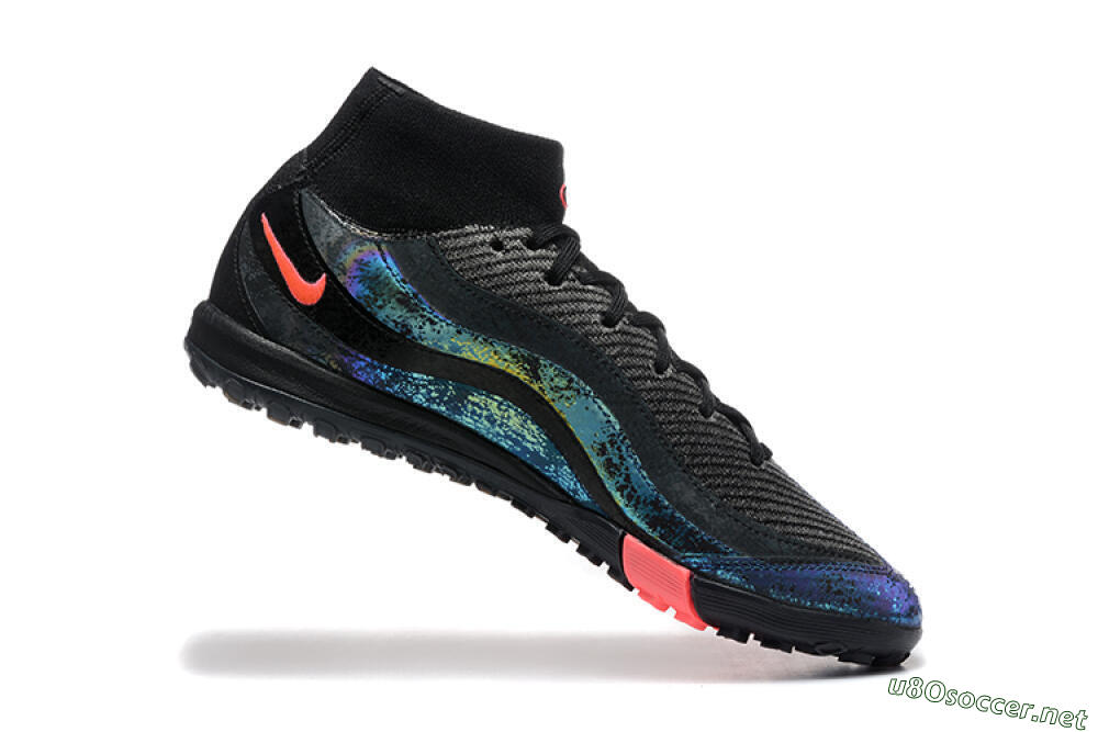 Men's Nike Air Zoom Mercurial Superfly 10 Elite TF Football Shoes - Black/Grey/Pink 7