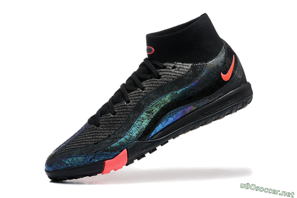 Men's Nike Air Zoom Mercurial Superfly 10 Elite TF Football Shoes - Black/Grey/Pink 8