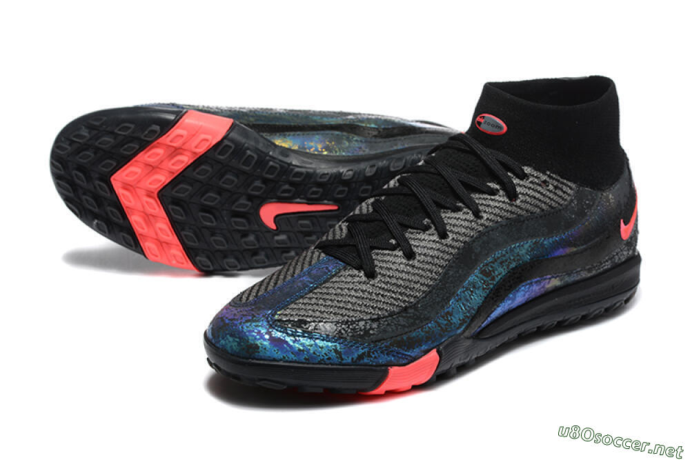 Men's Nike Air Zoom Mercurial Superfly 10 Elite TF Football Shoes - Black/Grey/Pink 3