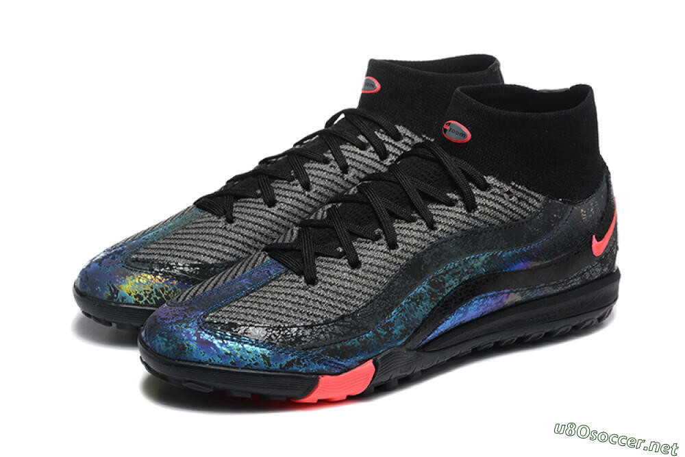 Men's Nike Air Zoom Mercurial Superfly 10 Elite TF Football Shoes - Black/Grey/Pink 5